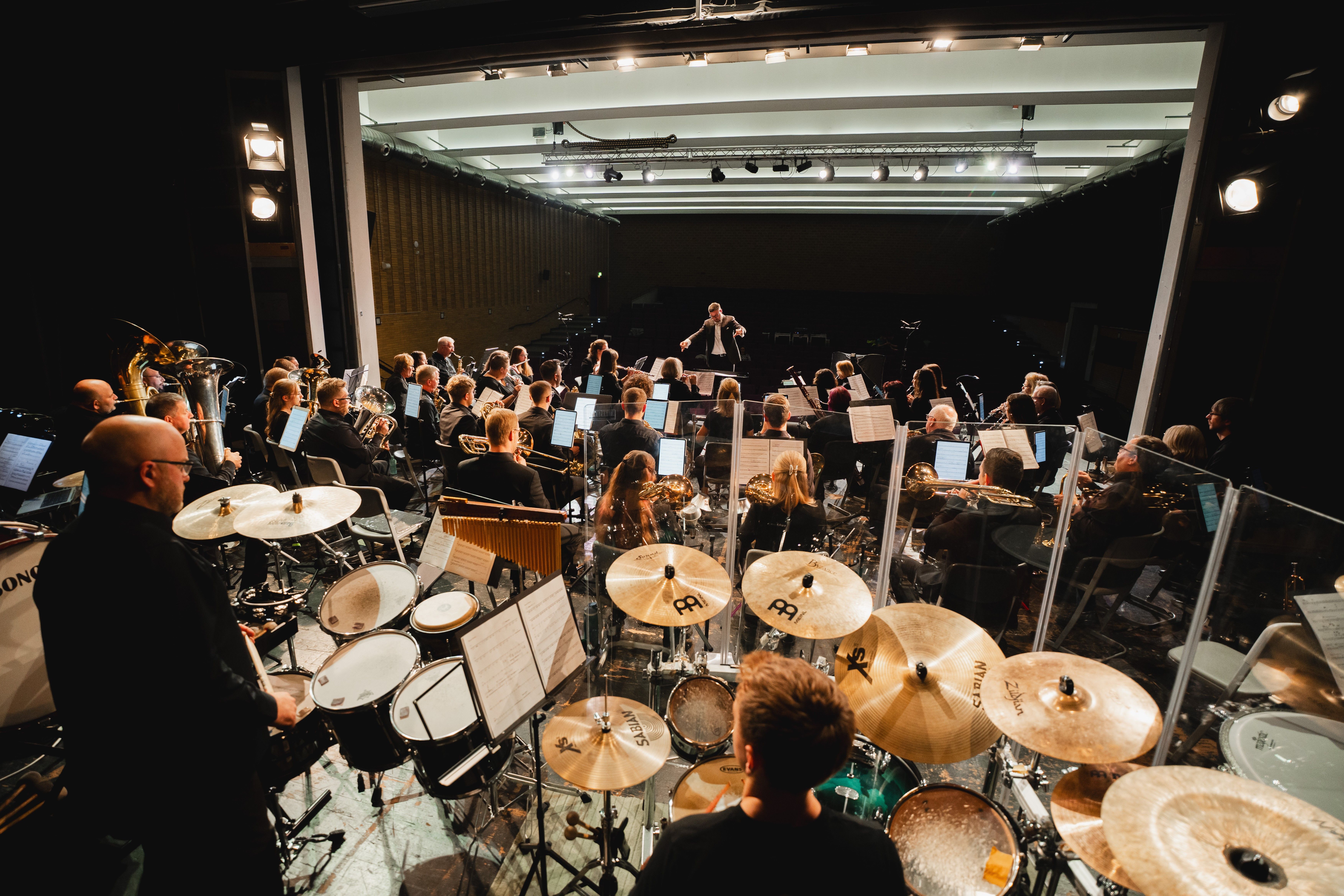 Ein Orchester im Tonstudio